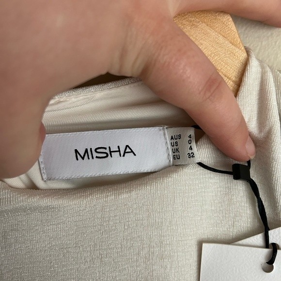 Misha Alina Slinky Jersey Cutout Midi Dress In Ivory Size 0 — image 5 of 8